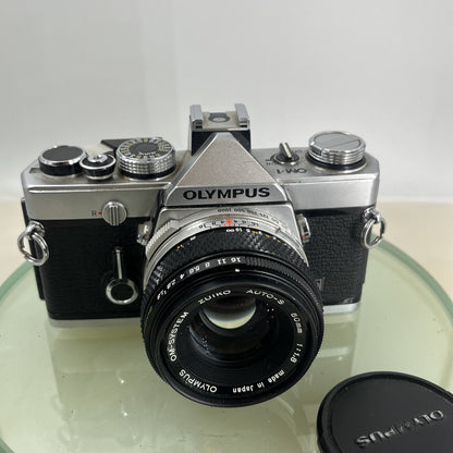Olympus OM-1 MD 35mm SLR Film Camera &  Olympus ZUIKO  50mm f1.8 Lens- TESTED8883