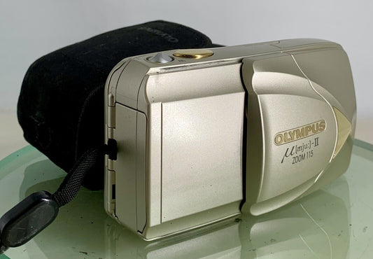 Olympus MJU II Zoom 115 Film Camera 38-115 Lens Manual Point Shoot RARE GOLD 3440