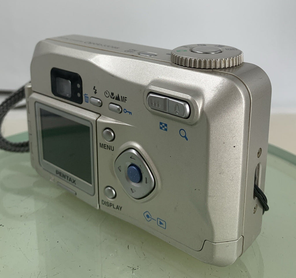 Pentax Optio 330GS Retro Digital Camera 3.2 MP SILVER WITH COVER TESTED - 4156