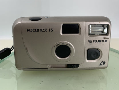 Fujifilm Fotonex 15 Compact 35mm VINTAGE FILM CAMERA SILVER - TESTED - 9931