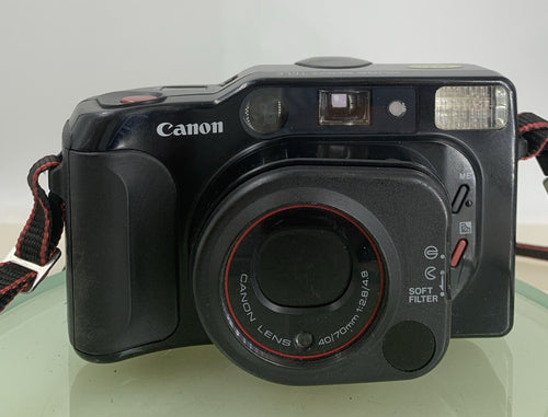 Canon Sure Shot Tele 35mm Film Point and Shoot Camera BLACK TESTED - 6421