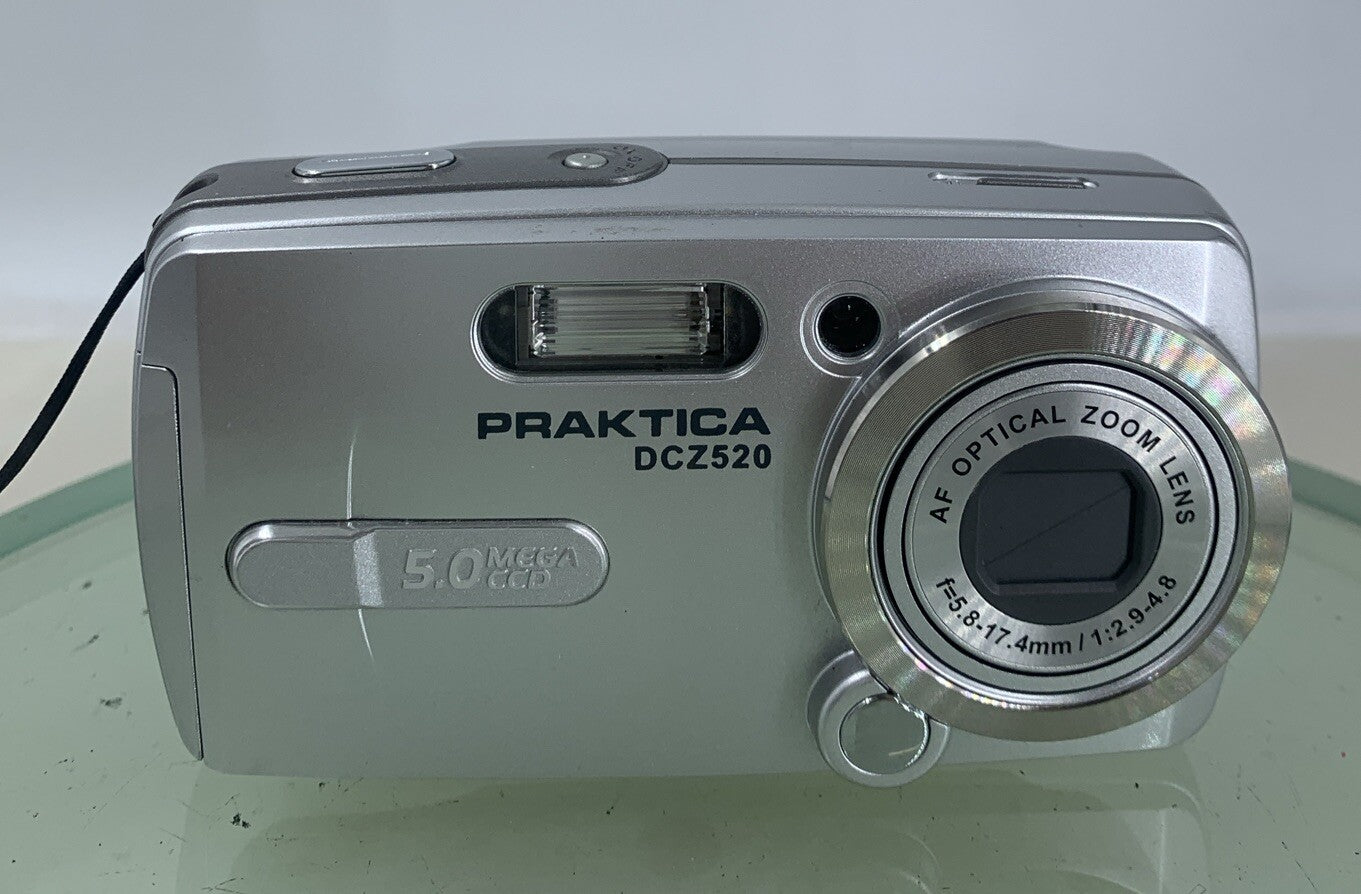 Praktica DCZ-520 5.1MP Compact Digital Camera SILVER WITH COVER TESTED - 1301