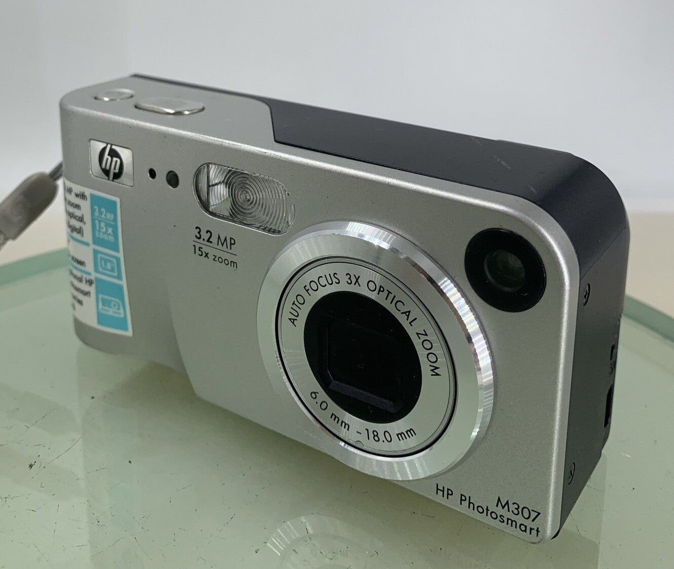 HP Photosmart M307 3.2MP Compact Digital Camera SILVER NO SDCARD TESTED - 4382