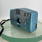 KH30 Film Camera 35mm With Built-In Flash Tested + Cased Blue #6712