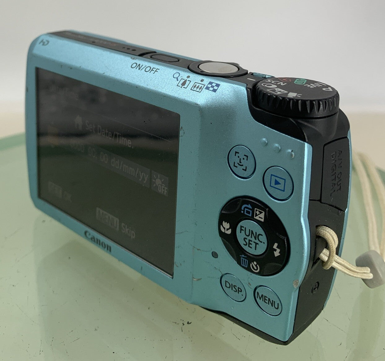 Canon PowerShot A3200 IS Camera 14.1MP BLUE WITH CHARGER+COVER TESTED - 6396