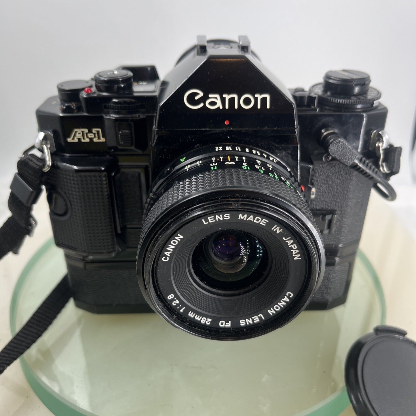 Canon A-1 35mm SLR Camera Body+ FD 50mm f/2.8 + POWER WINDER FULLY WORKING #8771