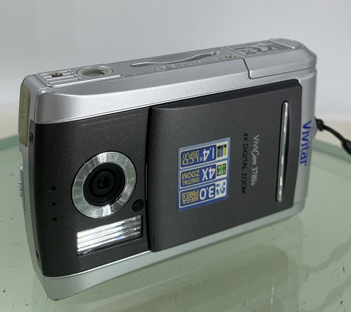Vivitar Vivicam 3780s 3.0MP COMPACT DIGITAL CAMERA SILVER NOBATTERY TESTED - 2564