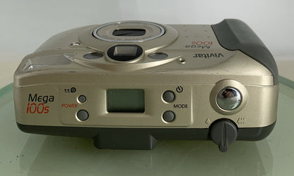Vivitar MEGA 100S Point N Shoot 35mm CAMERA SILVER NO CHARGER TESTED - 5017