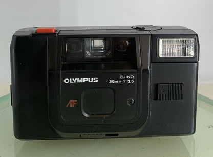 Olympus Trip AF ZUIKO BLACK POINT AND SHOOT FILM CAMERA NO BATTERY TESTED - 8411