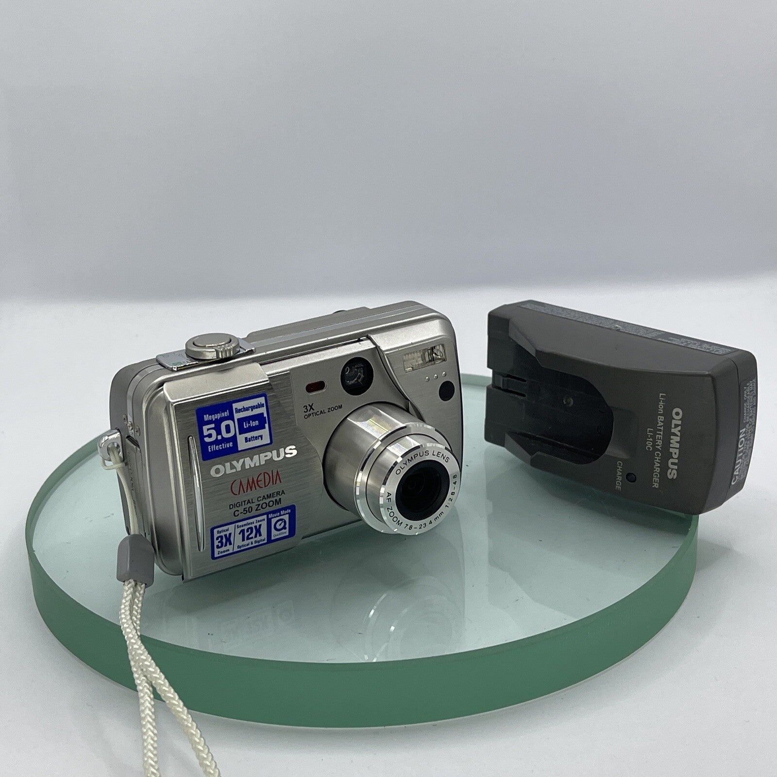 Olympus Camedia C-50 Zoom 5.0MP Compact Digital Camera Silver Tested #8380
