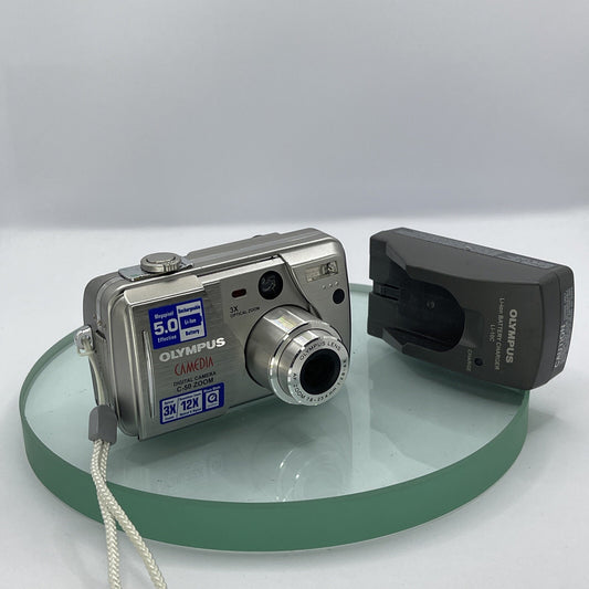 Olympus Camedia C-50 Zoom 5.0MP Compact Digital Camera Silver Tested #8380