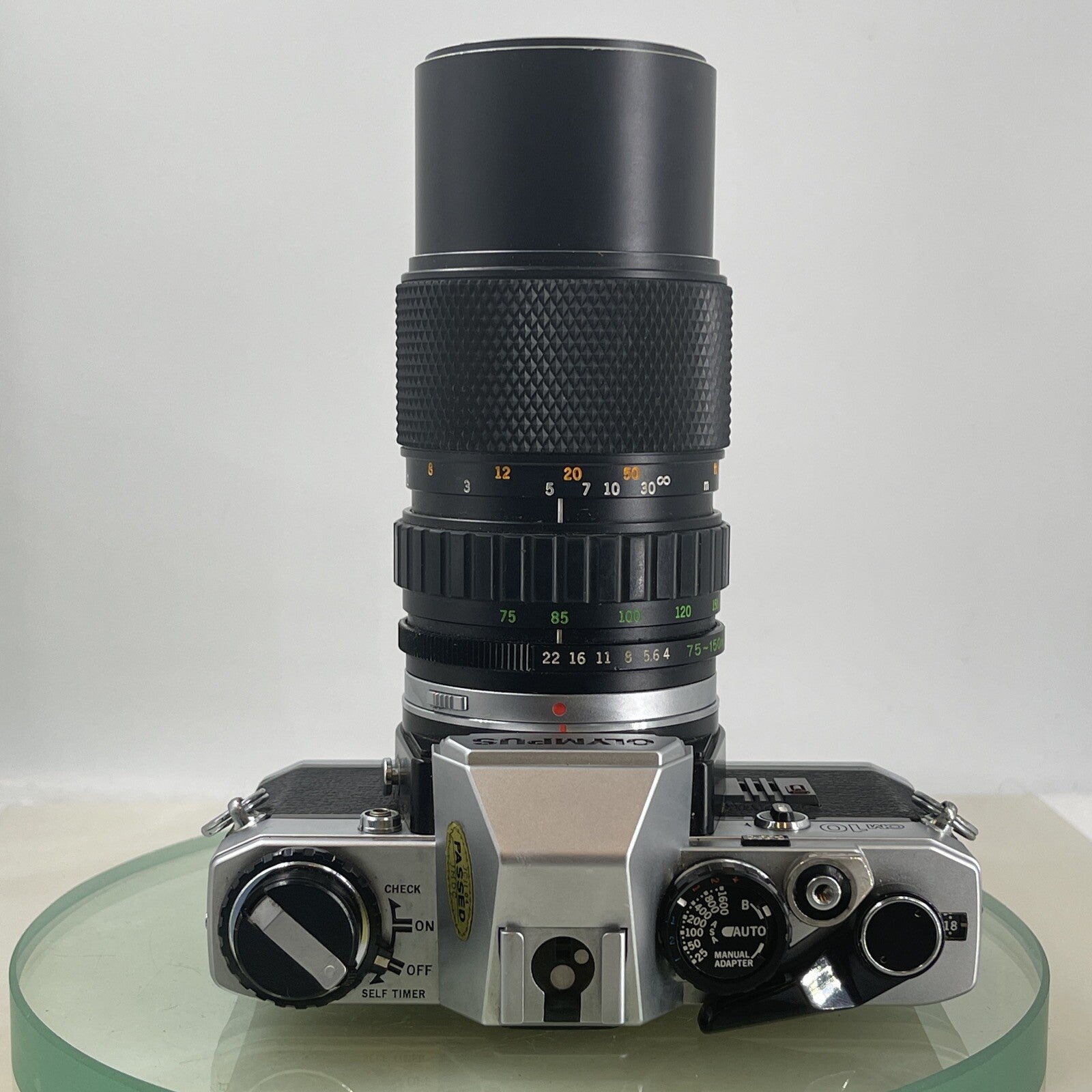 Olympus OM10 35mm SLR Film Camera +Zuiko 75-150mm f4 Silver Nose Lens TESTED#6276