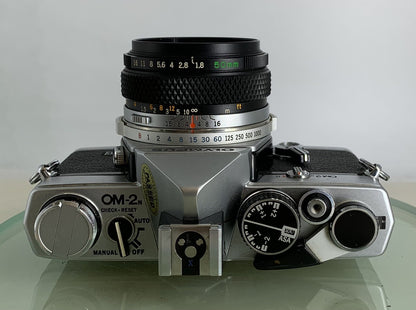 Olympus OM-2N MD 35mm Film SLR Manual Camera Olympus 50mm F/1.8 Zuiko Lens #1986