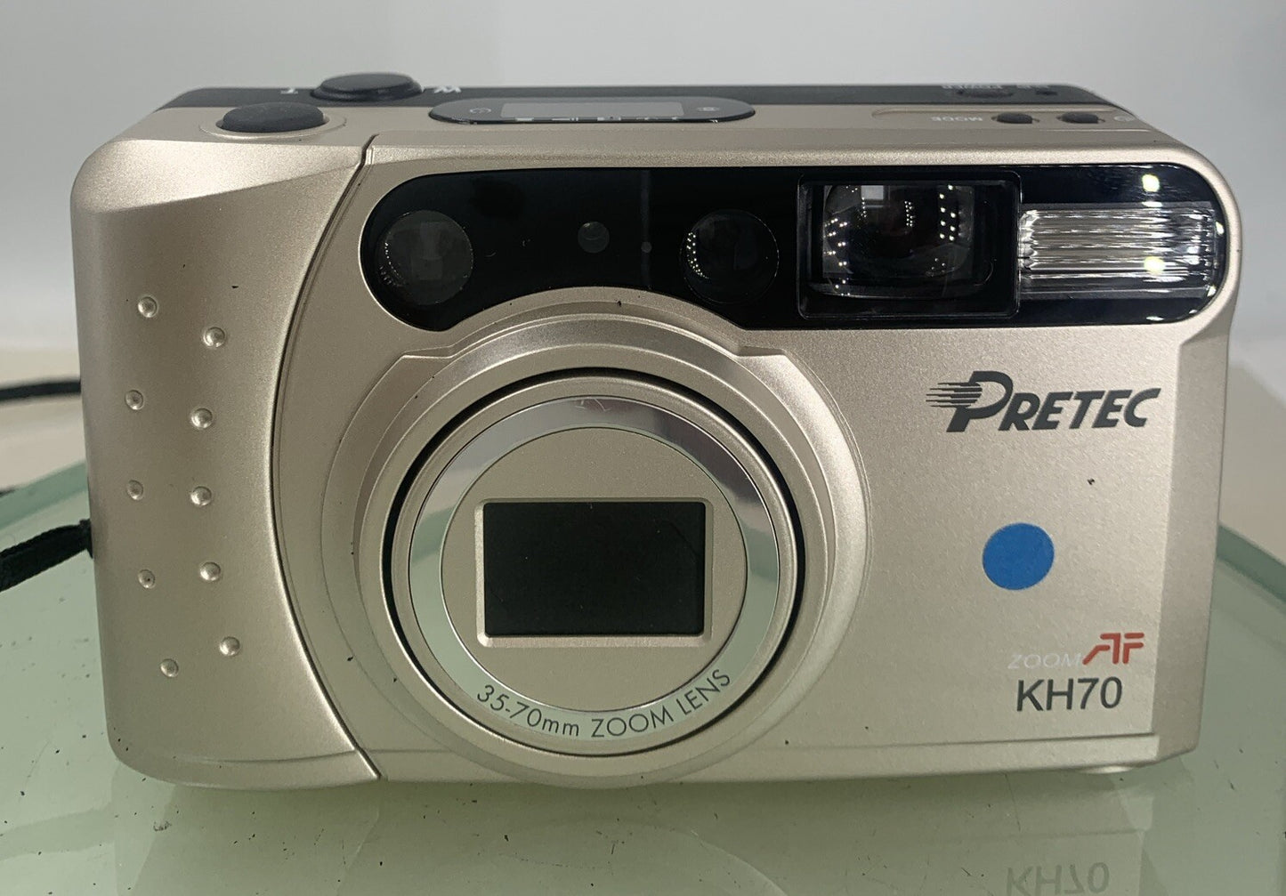 PRETEC KH-7O ZOOM POINT AND SHOOT FILM CAMERA SILVER WITH COVER TESTED - 2281