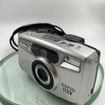 PENTAX ESPIO 115V 38-115 LENS 35mm COMPACT FILM CAMERA + CASE ,TESTED, VGC #9383
