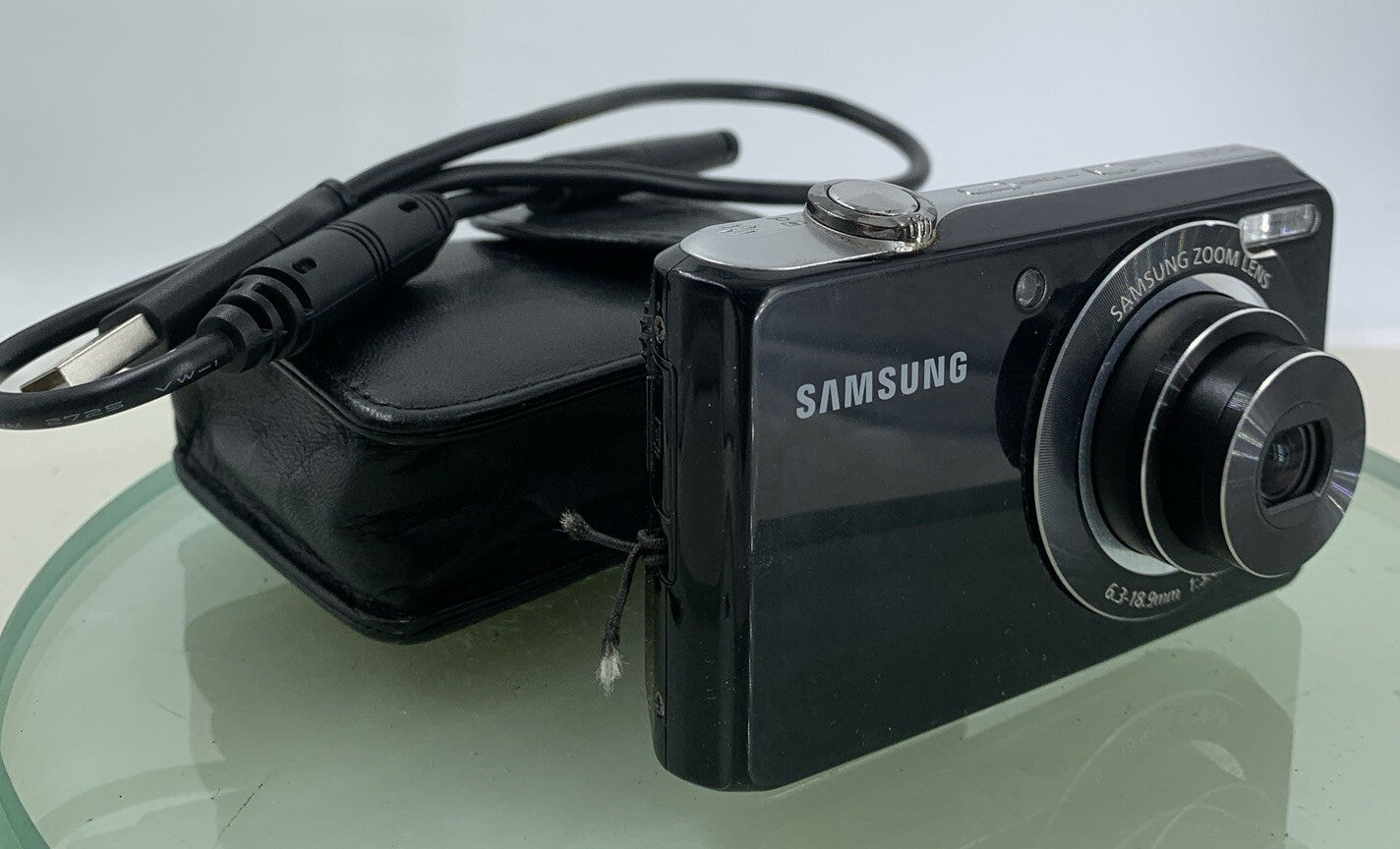 Samsung Digital Camera PL100 12.2MP Selfie Screen Black +WIRE+BAG TESTED - 6130
