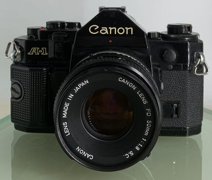 BEAUTIFUL Canon A-1 35mm SLR Camera Body+ FD 50mm f/1.8 FULLY WORKING #1701