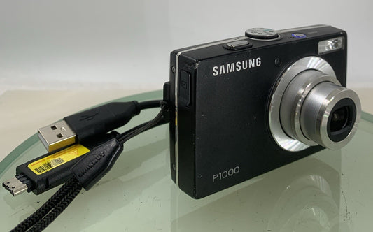 Samsung COMPACT DIGITAL CAMERA P1000 10.2MP BLACK WITH WIRE TESTED - 5480
