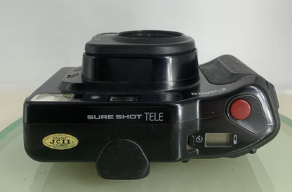 Canon Sure Shot Multi Tele 35mm Film Camera Black NO BATTERY - TESTED - 5677