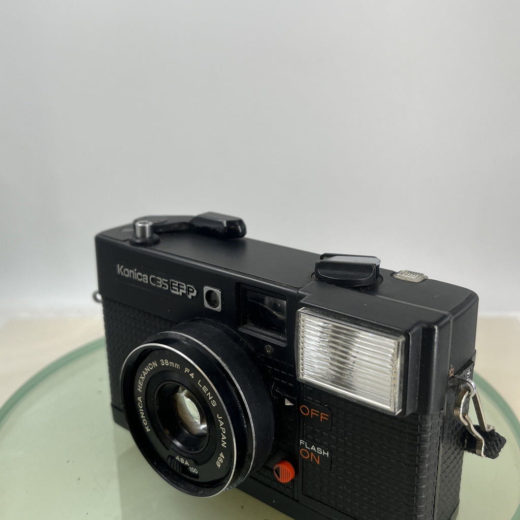 KONICA C35 EF-P VINTAGE 35mm FILM CAMERA MANUAL WIND HEXANON 38mm F4 LENS 4513
