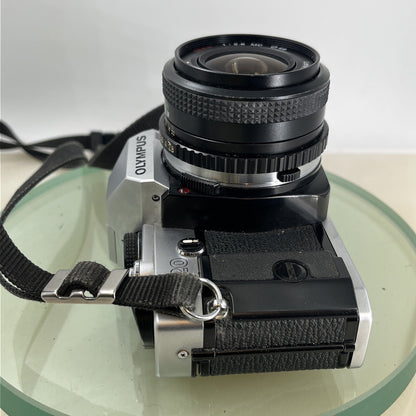 olympus Om20 35mm slr film camera With Miranda 28mm 1:2.8  Lens TESTED .#9115