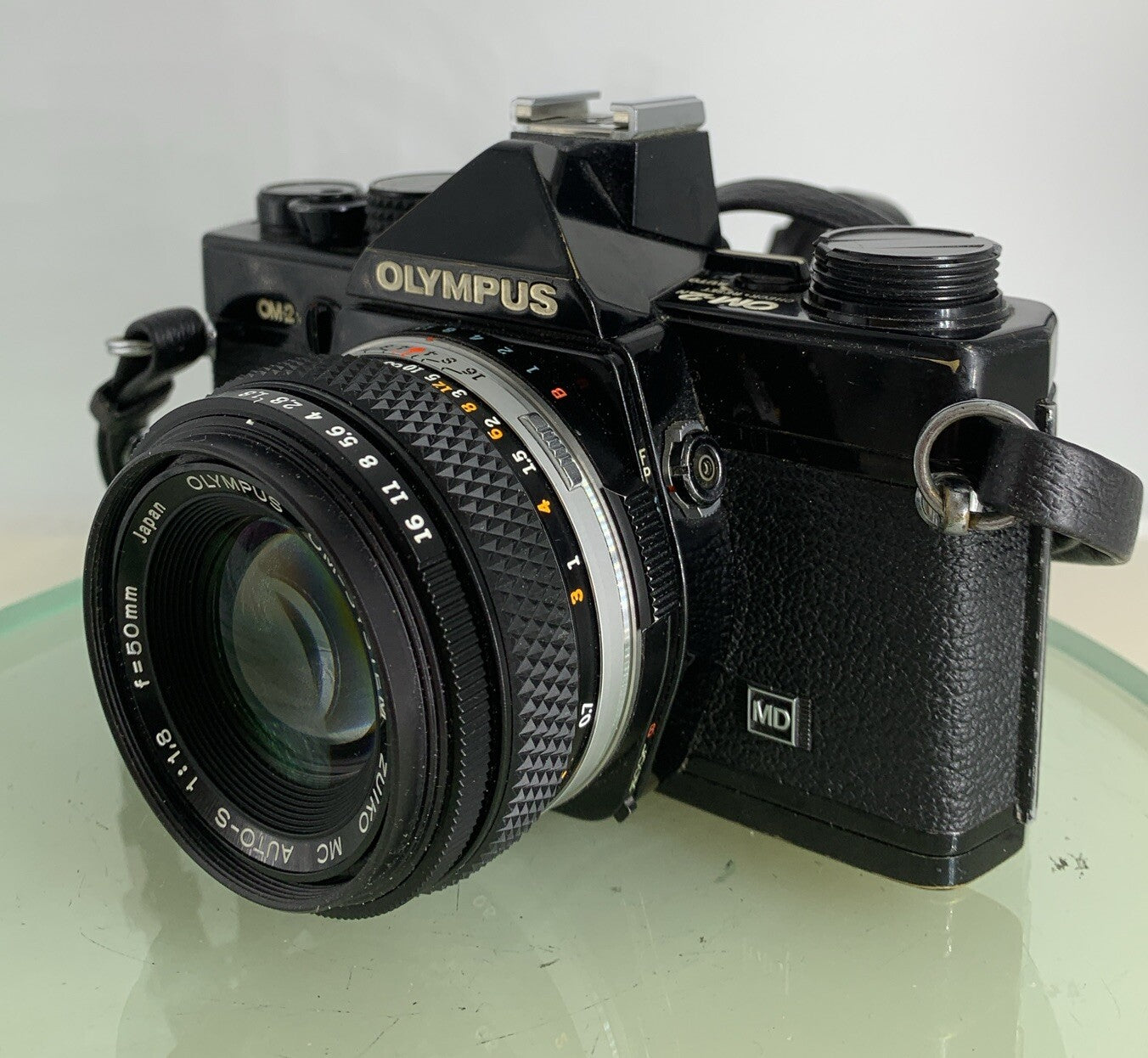Olympus OM-2n Black - 35mm SLR Film Camera + 50mm f/1.8 Lens-Tested & Working 722