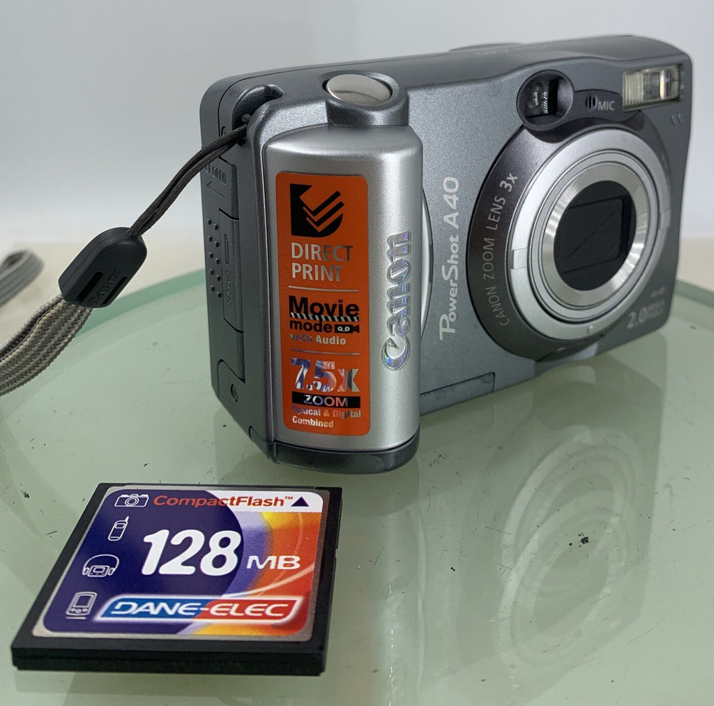 Canon PowerShot A40 2.0MP Compact Digital Camera with 128MB CARD TESTED - 2970