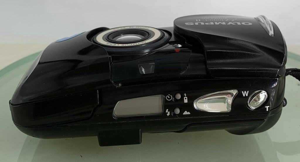 Olympus mju ii Zoom 80 35mm Ultra Compact Camera Black All Weather  Working +TIN7