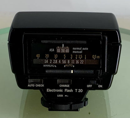 Olympus OM System ELECTRONIC T20 Flash Gun FOR CAMERA + COVER TESTED - 3443