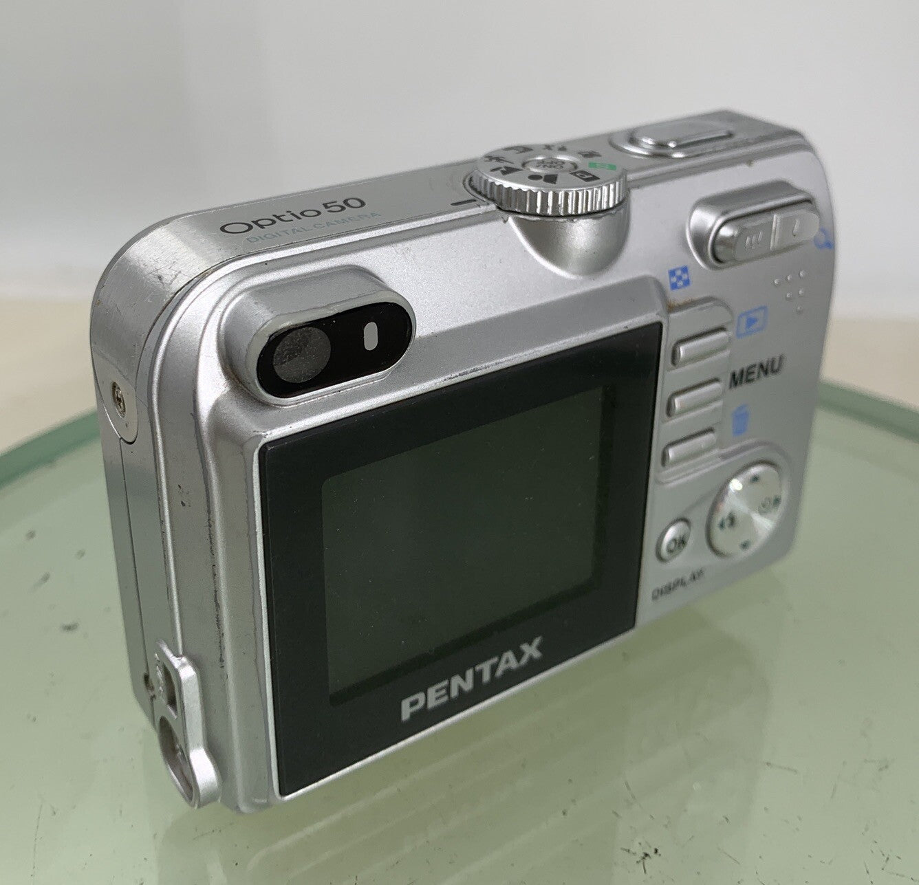 Pentax Optio 50L 5.0MP Digital Camera - Silver NO CHARGER NO CARD TESTED - 314