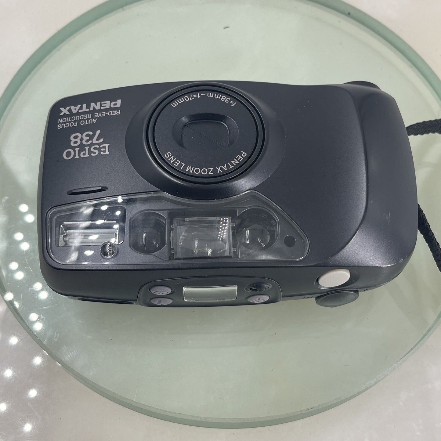 Pentax Espio 738 35mm Film Point and Shoot Camera Black Tested #6917