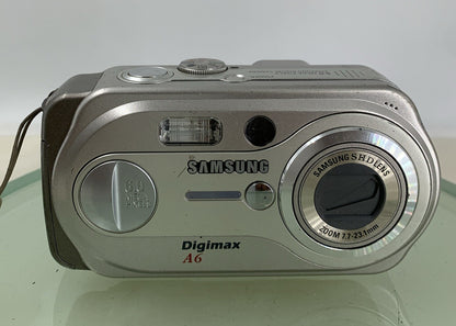 Samsung DIGIMAX COMPACT DIGITAL CAMERA A6 NOCARD NO CHARGER SILVER TESTED - 5501