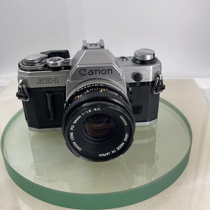 Canon AE-1  35mm SLR Film Manual Camera + Canon 50mm F/1.8 FD Lens Like A-1 #7501