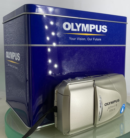 Olympus mju ii Zoom 80 35mm Ultra Compact Camera BEIGE All Weather  Working +TIN0