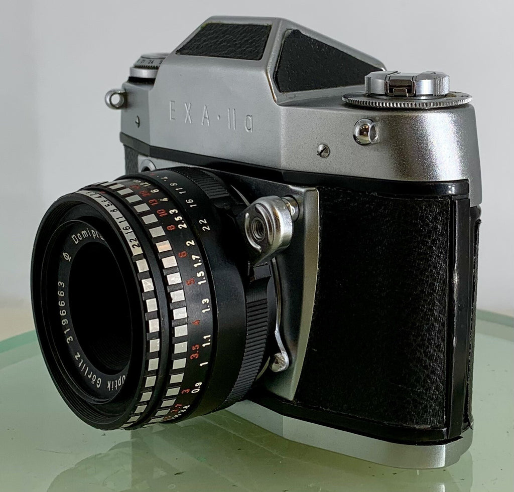 Jhagee EXA II a SLR Camera Body+Meyer-Optik 2.8/50 Camera Lens+Case+Tested-7456