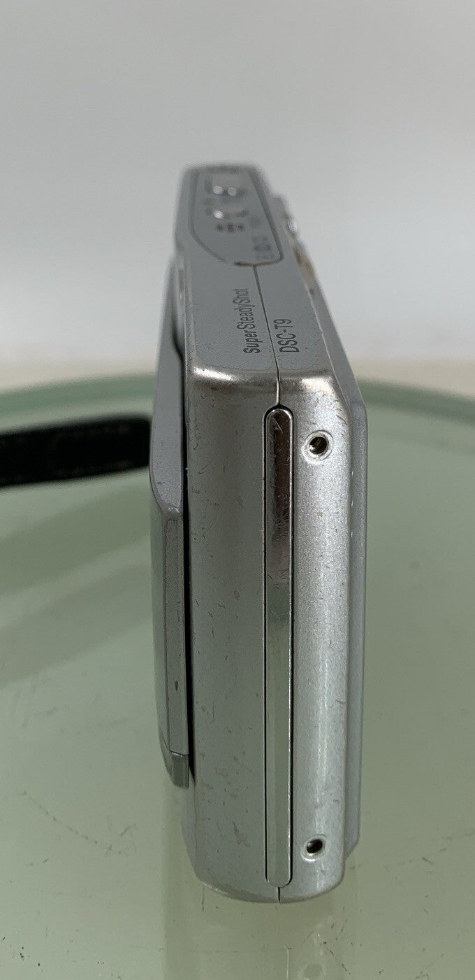 Sony Digital Camera Cybershot DSC-T9 6.0MP SILVER+CHARGER+COVER (PARTS ONLY) #103