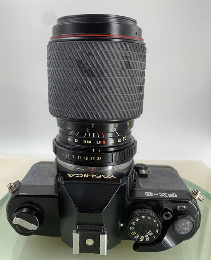 YASHICA FX-3 SUPER 2000 VINTAGE FILM CAMERA BLACK 70-210mm +BAG TESTED - 2098