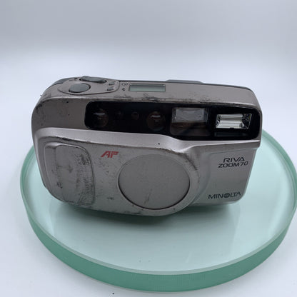 Minolta RIVA ZOOM 70 Date Point and Shoot Compact Camera and Case TESTED #8136