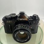 Canon AE-1 Program 35mm SLR Film Manual Camera BLACK+Canon 50mm F/1.8 FD Lens8821