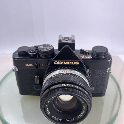 Olympus OM-2n Black - 35mm SLR Film Camera + 50mm f/1.8 Lens-Tested & Working8791