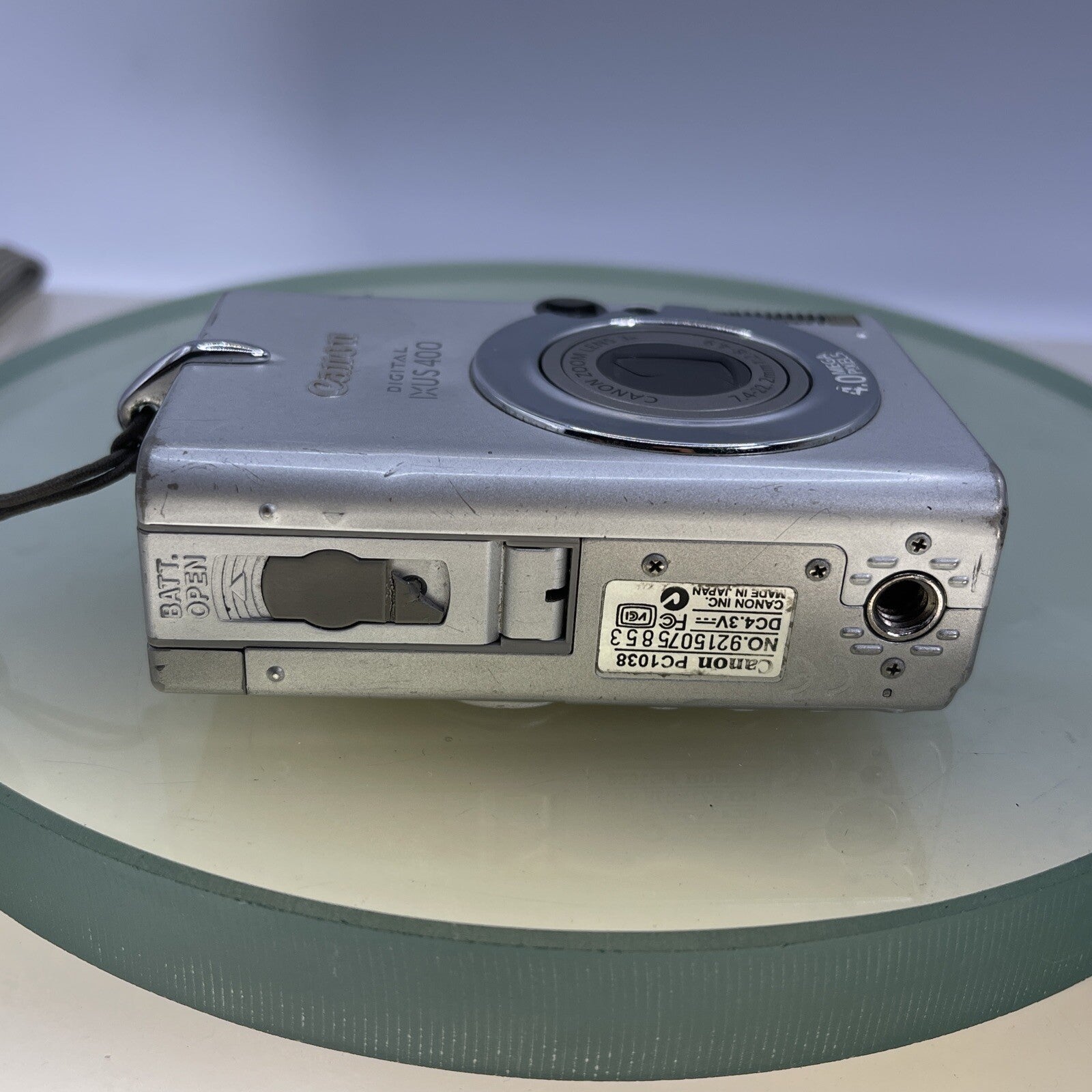 Canon IXUS 400 4.0 Mega Pixels PC1038 Silver Lens Error Nocharger Nobattery #5449