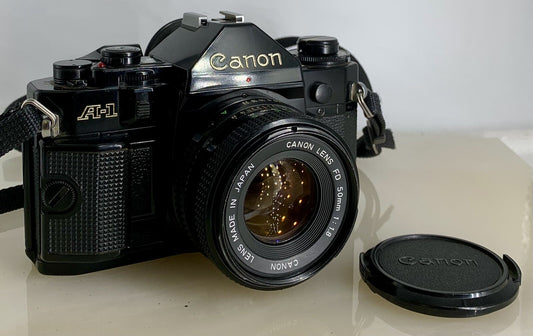Canon A-1 35mm SLR Camera Body + Canon FD 50mm f/1.8 FULLY WORKING #3080
