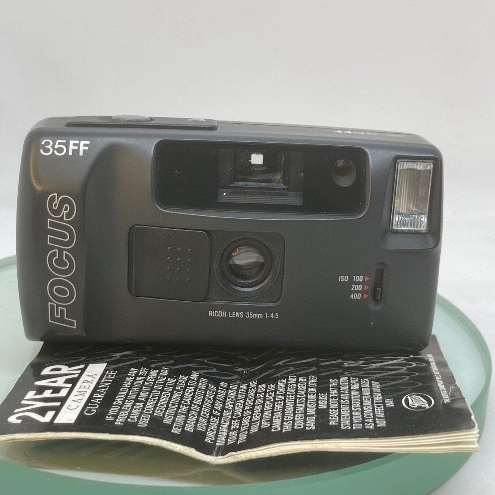 RARE BOOTS C35FF FOCUS RICOH LENS 1:4.5 35mm FILM CAMERA  MADE IN TAIWAN # 4651