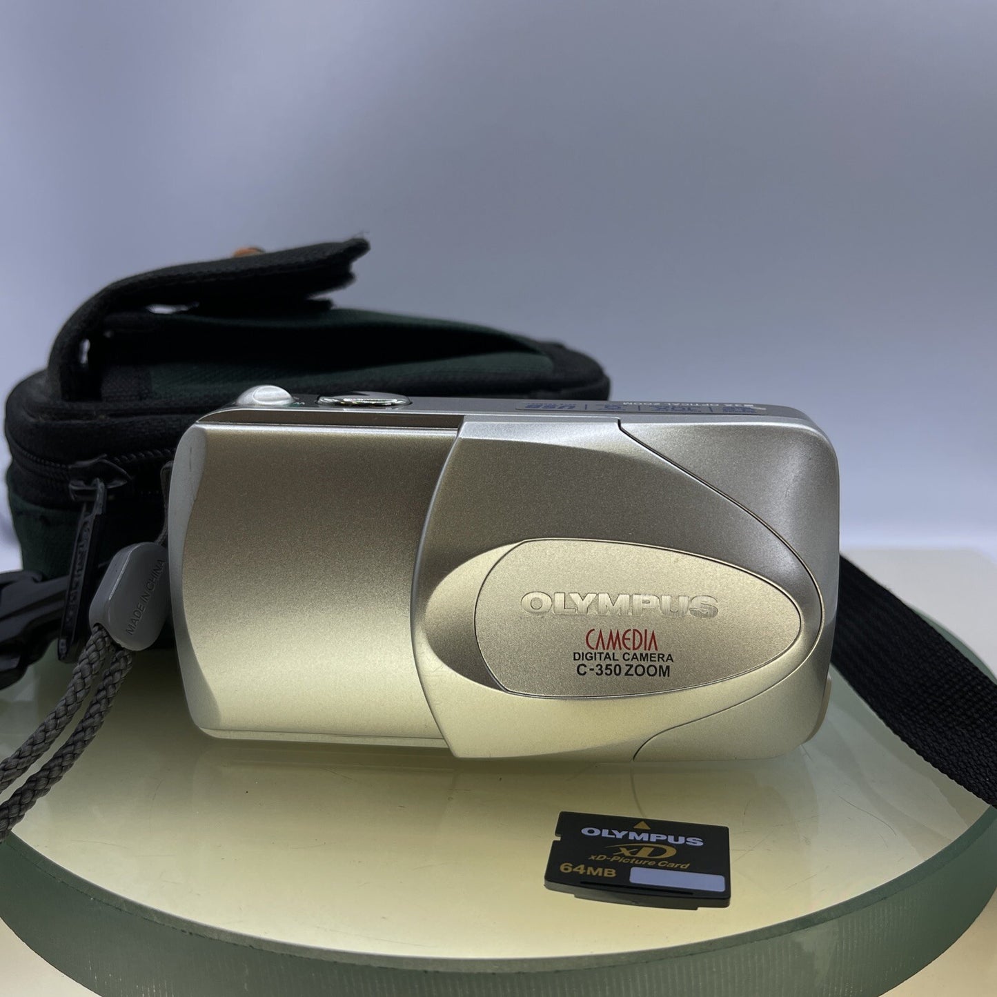 Olympus Camedia C-350 Zoom 3.2MP Compact Digital Camera Silver +64MB XD Card#4421