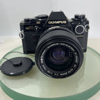 Black Quartz Olympus OM10 35mm SLR Camera Olympus 35-70mm Manual Adapter TESTED1