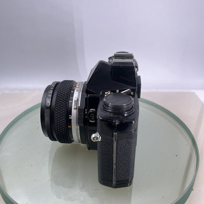 Olympus OM-2n Black - 35mm SLR Film Camera + 50mm f/1.8 Lens-Tested & Working8798