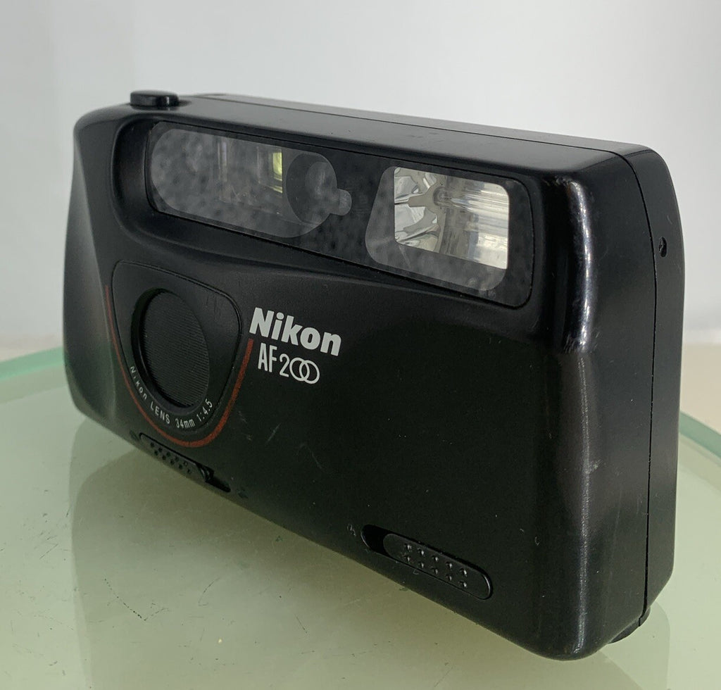 NIKON AF 200 COMPACT POINT AND SHOOT VINTAGE FILM CAMERA BLACK TESTED - 8262