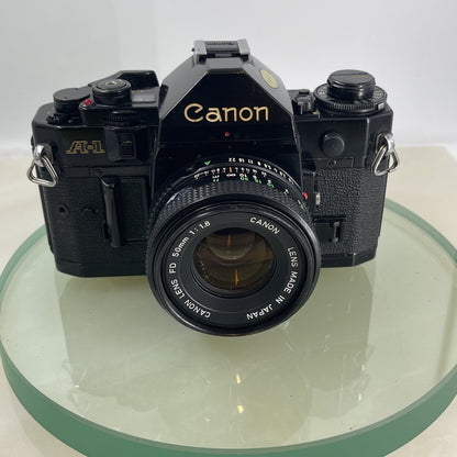 BEAUTIFUL Canon A-1 35mm SLR Camera Body+ FD 50mm f/1.8 FULLY WORKING #7411