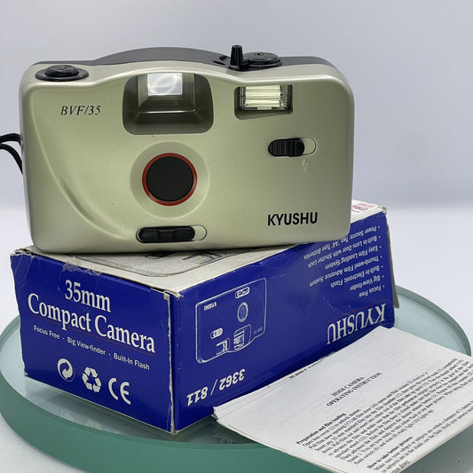 Kyushu BVF/35 Focus Free 35mm Compact Camera With Box & Instructions EXC COND7470