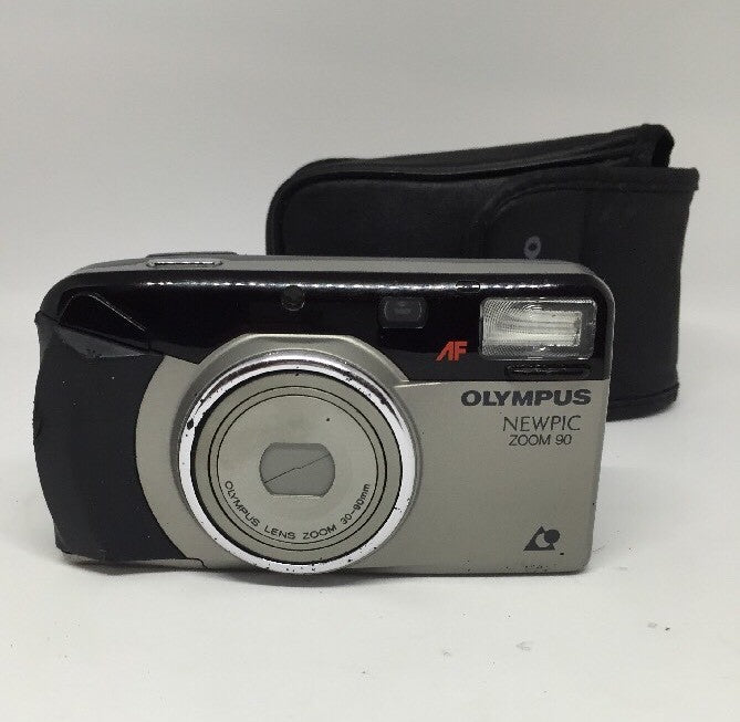 OLYMPUS NEWPIC ZOOM 90 QUARTZ DATE APS FILM CAMERA TESTED + CASE  #2881